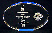 Acrylic Oval Award with Blue Edge